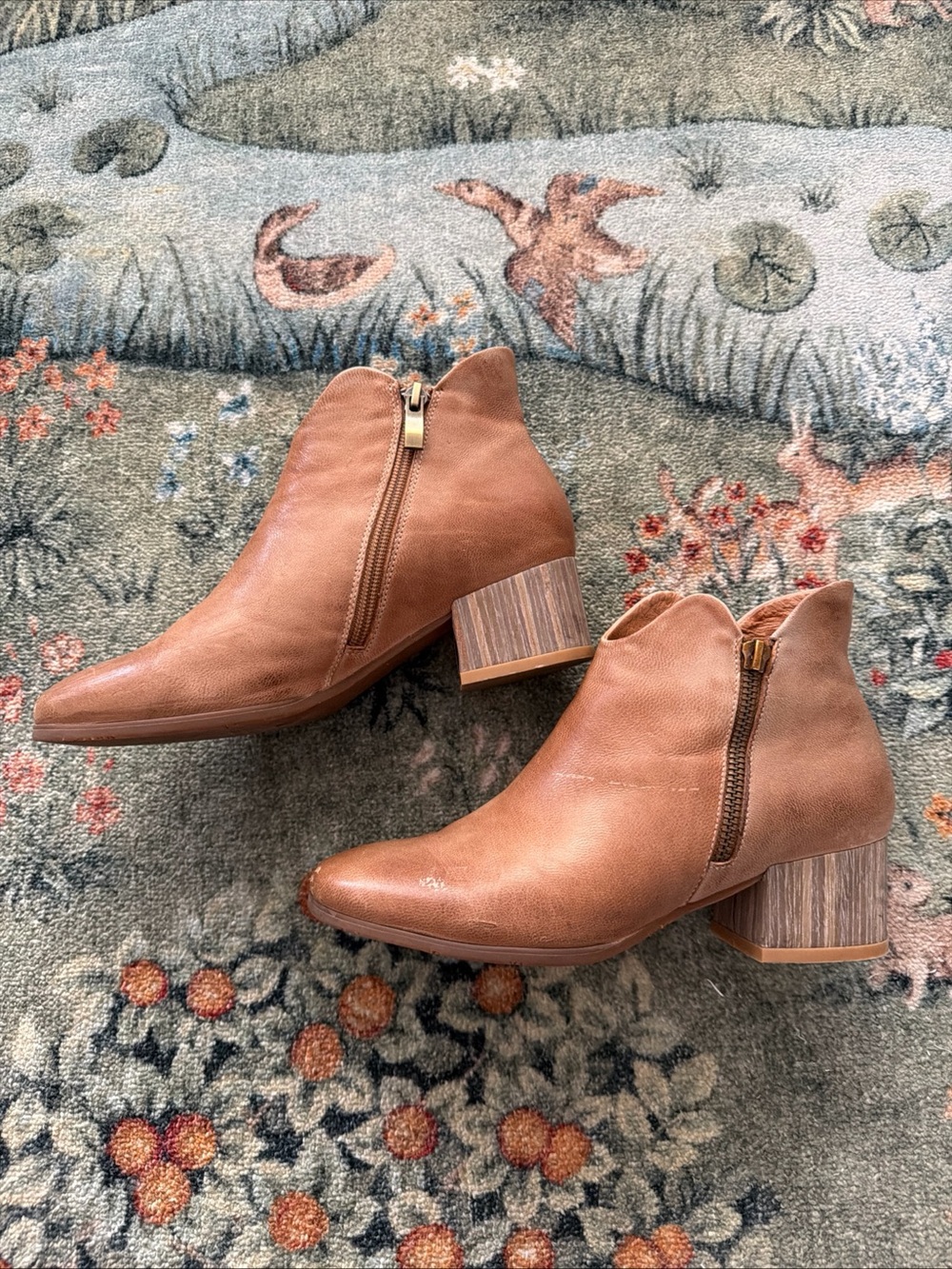 Antelope Handmade Tan Leather Booties size 37 US 6.5-7